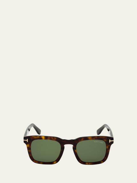 TOM FORD Men's Dax Square Tortoiseshell Sunglasses