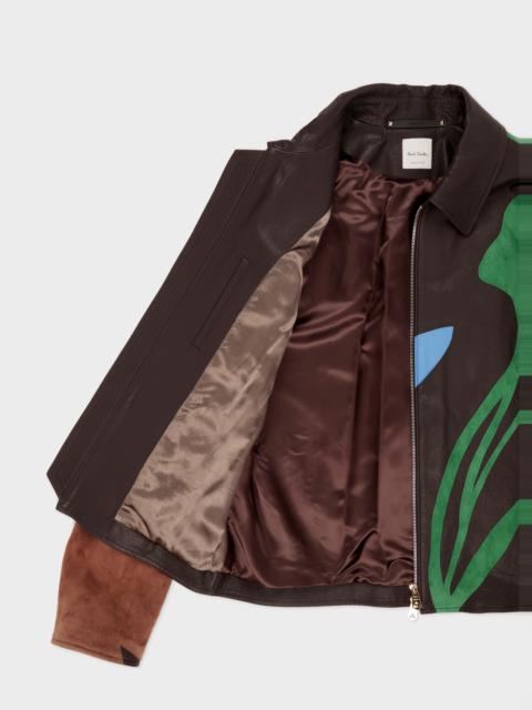 Paul Smith Dark Purple Floral Leather Jacket