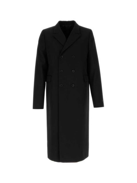Prada Prada Men Black Wool Overcoat