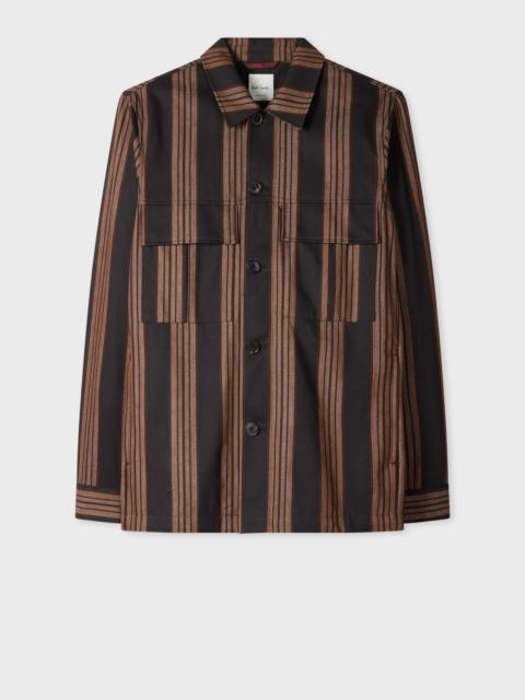 Paul Smith Brown Stripe Cotton Double-Pocket Overshirt