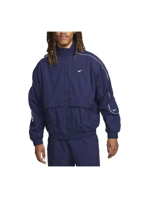 Nike Nike Sportswear Solo Swoosh Woven Track Jackets 'Navy' FB8622-410