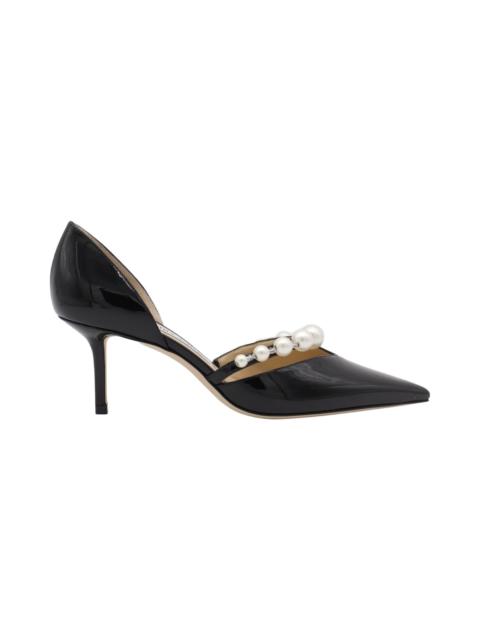 JIMMY CHOO Black Leather Aurelie Pumps