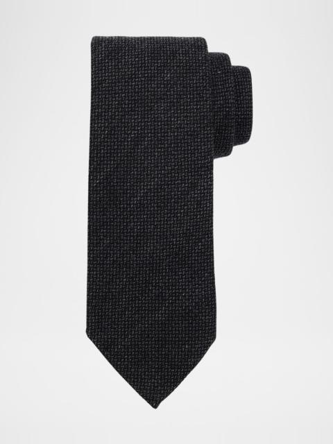 ZEGNA Men's Textured Wool and Silk Tie
