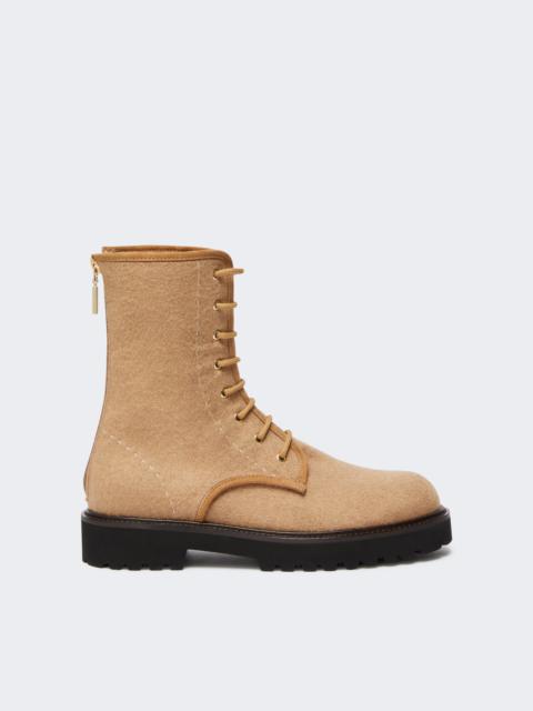 Max Mara BAKERZIPWK Water-repellent camel combat boots