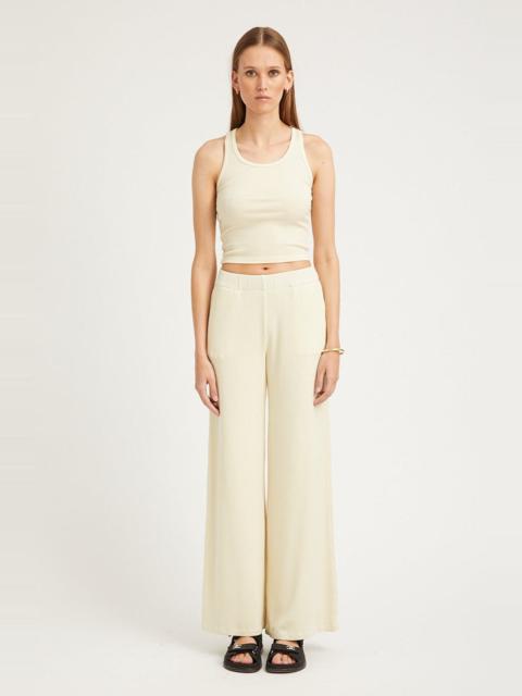SPRWMN VINTAGE WHITE RIB WIDE LEG PANTS