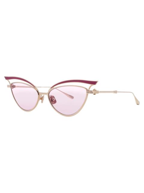 Valentino Valentino Glassliner Pink Cat Eye Ladies Sunglasses VLS-118 D 55