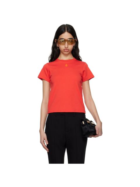 Alexander McQueen Red Embroidered Skull T-shirt