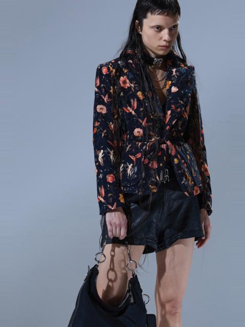 R13 PADDED PEAK LAPEL SHRUNKEN BLAZER