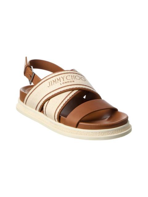 JIMMY CHOO Jimmy Choo Joa Canvas & Leather Sandal