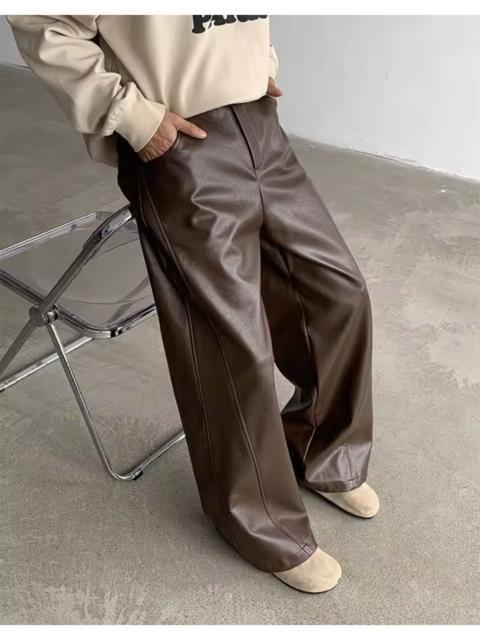 Other Designers Jean - Aoyama x ishi Faux Leather Brown Flare Pants