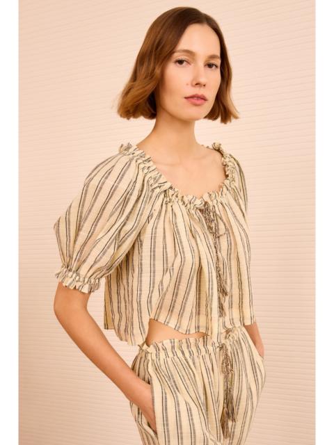 ULLA JOHNSON Paros Striped Top Coverup