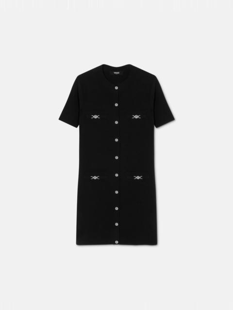 VERSACE Wool-Cashmere Knit Shirt Dress