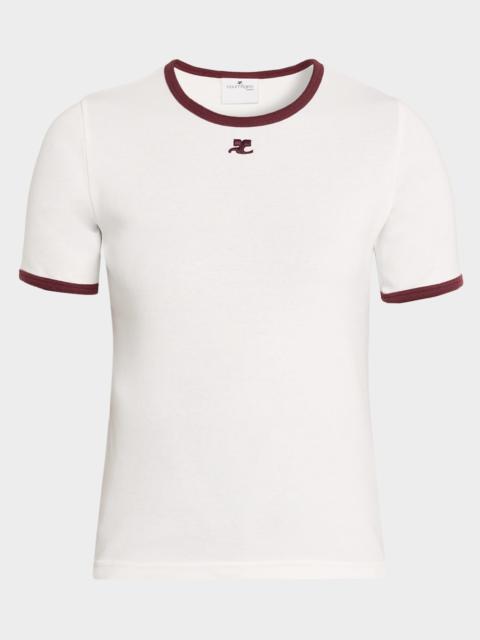courrèges Contrast Trim Short-Sleeve T-Shirt