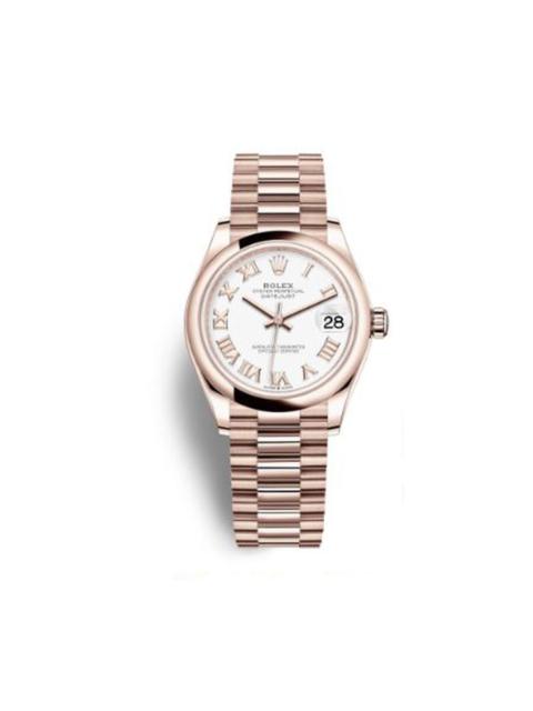 ROLEX Rolex Datejust 31 White Dial Ladies 18 ct Everose Gold President Watch 278245WRP