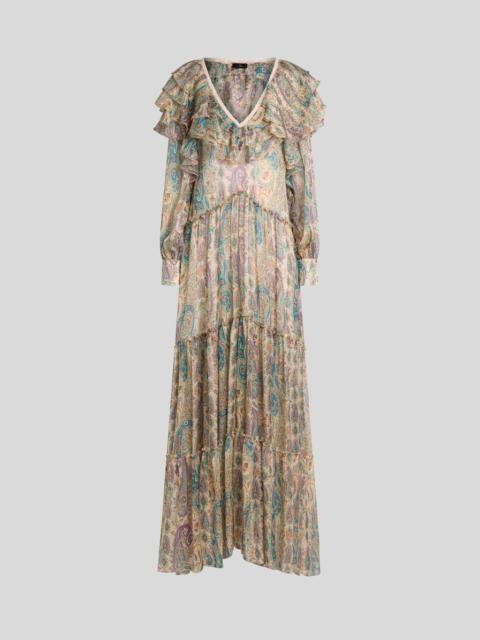 Etro LONG SILK DRESS WITH FLORAL PAISLEY MOTIF