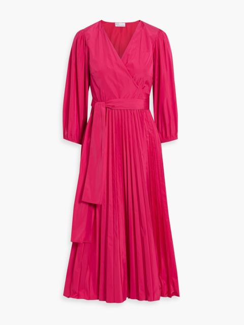 REDValentino Pleated taffeta midi wrap dress
