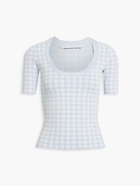 alexanderwang.t Gingham stretch-knit top