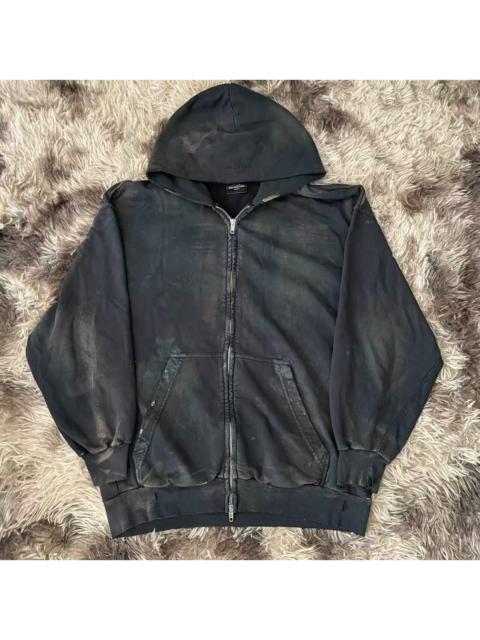 BALENCIAGA Balenciaga SS23 Mud Show Distressed zip up hoodie