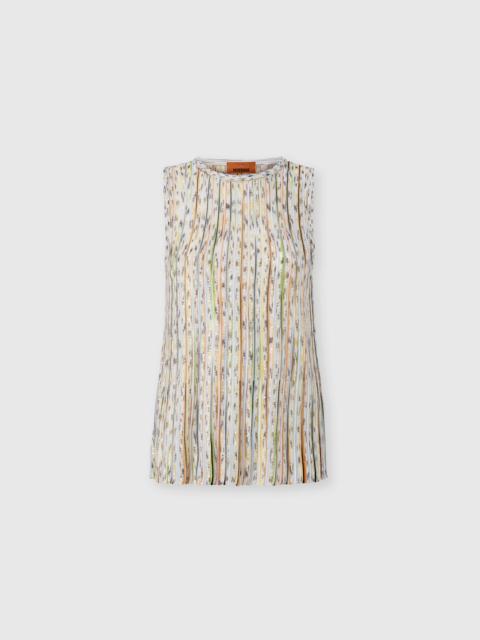Missoni Ribbed Mixed Viscose Sleeveless Top with Sequins
