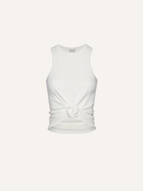MAGDA BUTRYM Knotted ribbed tank top in cream