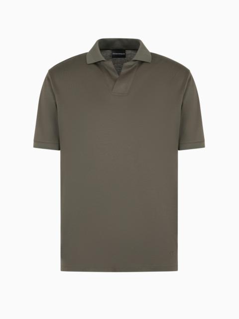 EMPORIO ARMANI ASV Lyocell-blend jersey polo shirt