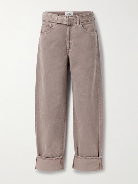 AGOLDE Cuffed Taper Belted Mid-rise Straight-leg Jeans