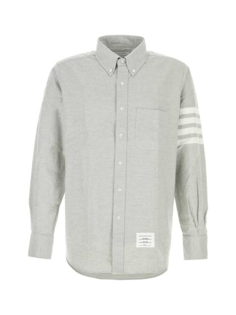 Thom Browne Men Light Grey Flannel Shirt
