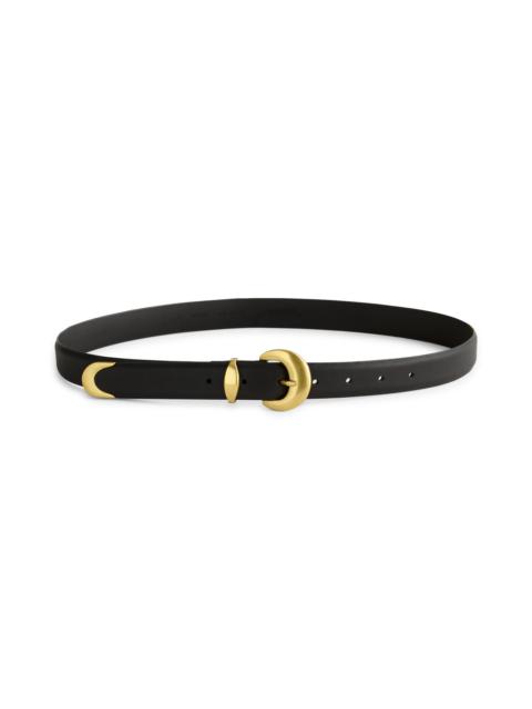 Madewell Madewell Wide Domed Buckle Leather Belt in True Black at Nordstrom