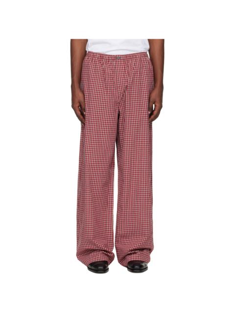 VETEMENTS Red Check Pyjama Pants