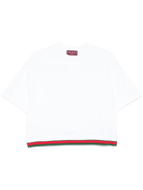 Gucci Women Web Detail Cotton T-Shirt