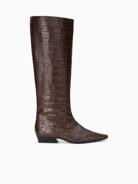 STAUD STAUD WALLY FLAT BOOT ESPRESSO CROCO