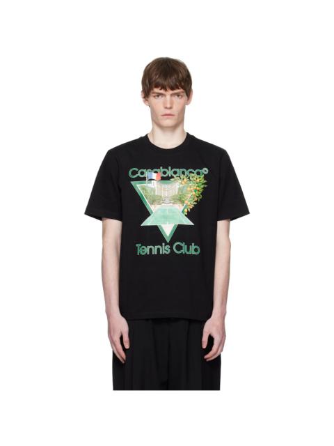 CASABLANCA Black 'Tennis Club' Icon Short-Sleeve T-Shirt