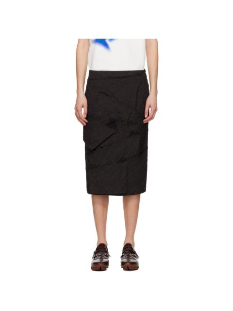 ADER error Black Raw Edge Midi Skirt