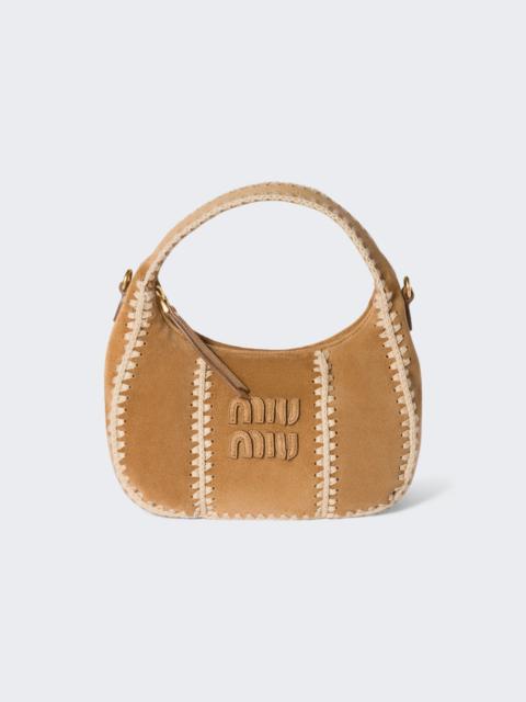 Miu Miu Suede And Crochet Bag Cannella