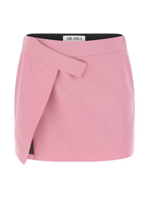 Pink Stretch Wool Cloe Mini Skirt