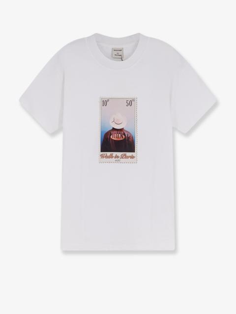 Other Designers Walk In Paris Cotton T-Shirt With "Leather Jacket" Print On The Front