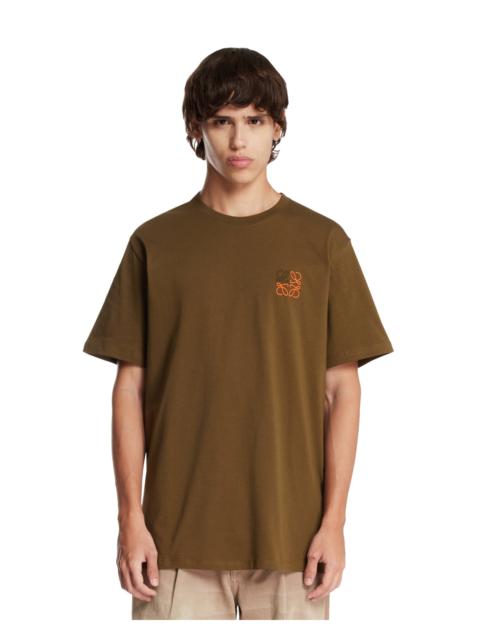 Green Cotton T-Shirt with Anagram Logo