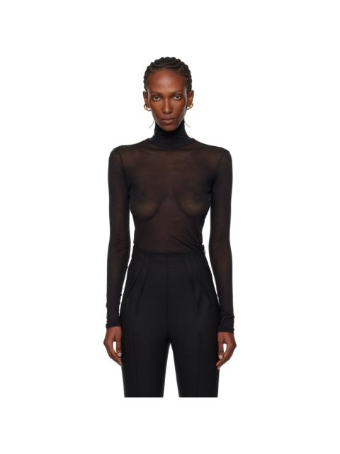 MUGLER Black Turtleneck Top
