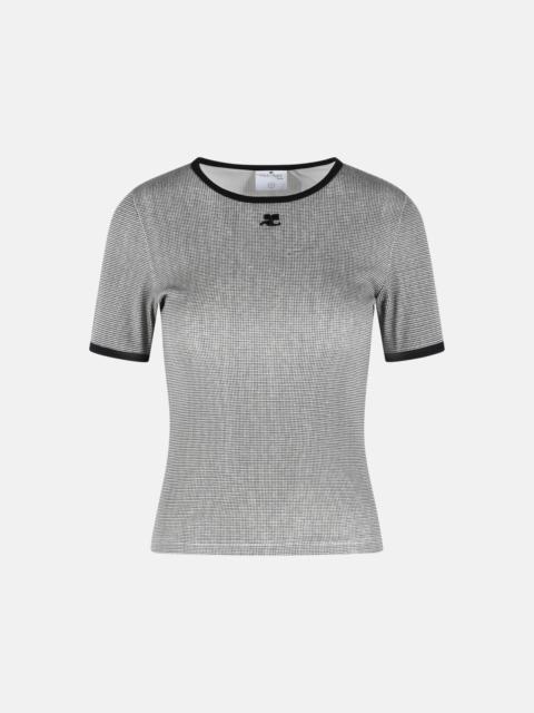courrèges GRAY COTTON T-SHIRT