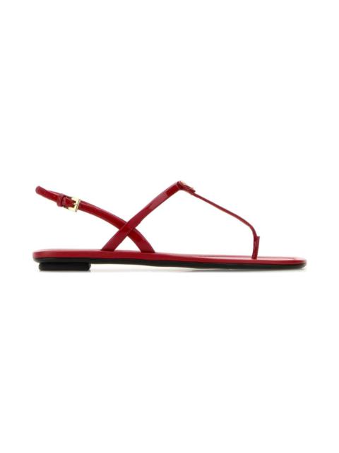 Prada Red Leather Thong Sandals