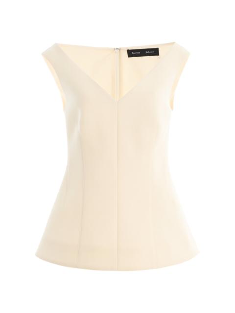 Proenza Schouler Mariam Wool-Scuba Top ivory