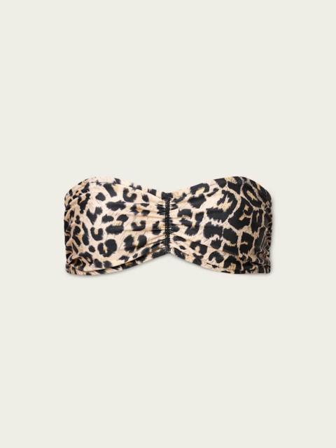 ALLSAINTS COURT STRAPLESS ANIMAL PRINT BIKINI TOP
