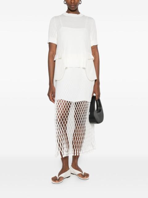 sacai Sacai Women Wool And Cotton Blend T-Shirt