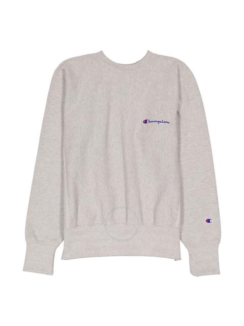 Champion Champion Silver Grey Reverse Weave Script Logo Crew Sweatshirt