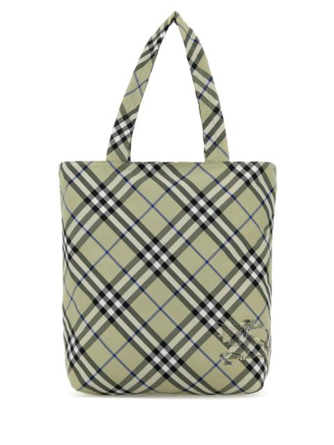 Burberry Embroidered canvas Check shopping bag