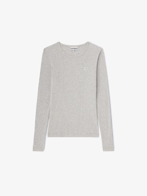 GANNI RIB LONGSLEEVE TOP