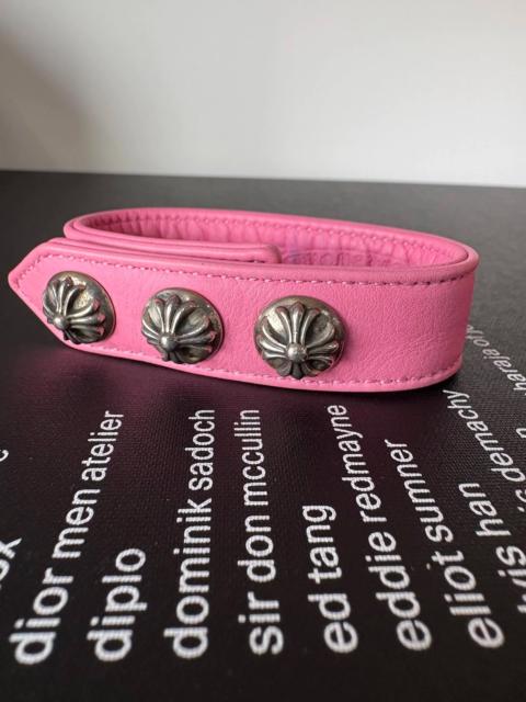 Chrome Hearts Chrome Hearts Pink Leather Studded Wrap Bracelet