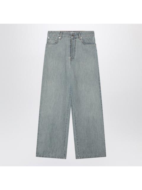 Miu Miu Miu Miu Light Blue Jeans With Logo On The Back Women