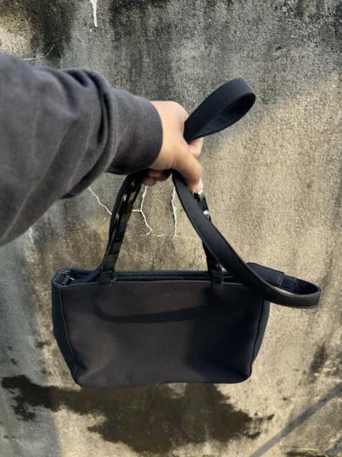 Vintage - Salvatore Ferragamo Black Canvas Leather ChainShoulder Bag