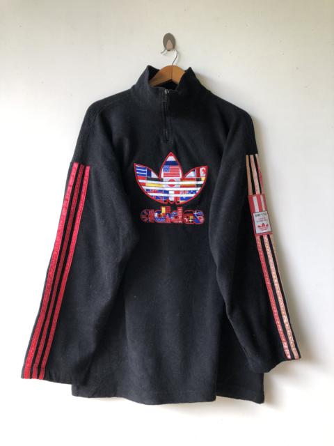 adidas Vintage Adidas Words Rios Sweat Half Zip Black Sweaters